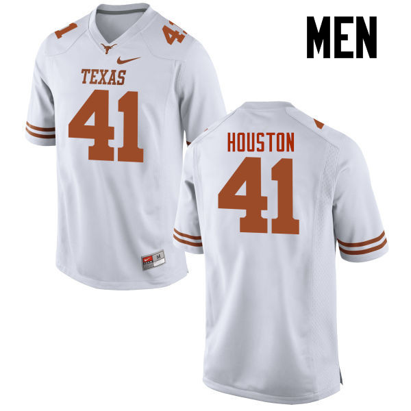 Men #41 Tristian Houston Texas Longhorns College Football Jerseys-White